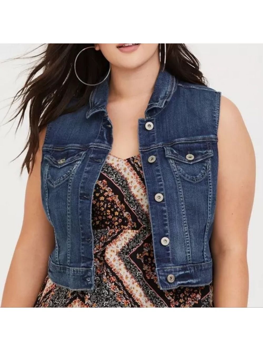 4X • Torrid • Dark Wash Denim Vest